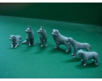 35; Tier Set, 6 Hunde (Plastikmodell)