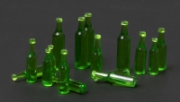 35; Grne transparente (Bier-) Flaschen