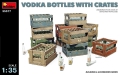 35; Schnaps und Vodkaflaschen mit Kisten