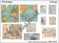 35; Landkarten WK II  Papierdruck