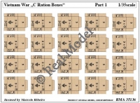 35; C-Ration Menu Boxes Vietnam   Papierdruck