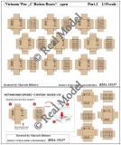 35; US geffnete C-Ration Menu Kartons / Vietnam   Papierdruck