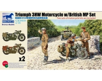 35; British Triumph 3HW Motorcycle and Figures WW II
