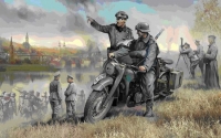 35; German BMW R12 Solo and Crew    WW II