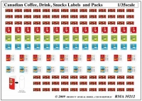 35; Moderne kanadishe Coffee,Drink, Snacks Labels and Snack Pckchen