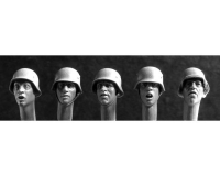 35;Heads, german with steel helmet