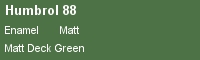 H088 Deck Green Matt 14ml Enamel Colour    (Preis /1 l = 177,85 )