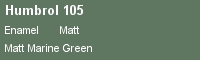 H105 Marine Green Matt 14ml Enamel Colour   (Preis /1 l = 177,85 )