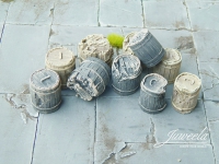 �35; Alte Holzf�sser BESCH�DIGT   Hell / Dunkel        (10 St�ck)