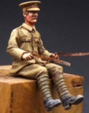 x35; Britischer Soldat sitzend /auf Protzwagen Pferdezug    1.WK