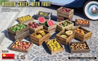 35; WOODEN CRATES WITH FRUIT