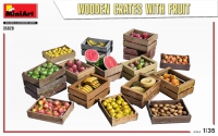 35; WOODEN CRATES WITH FRUIT