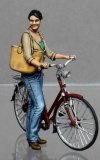45; Kerstin with Bike     BUILD AND PAINTED FIGURE