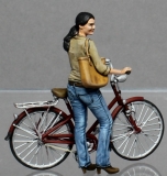 45; Kerstin with Bike     BUILD AND PAINTED FIGURE