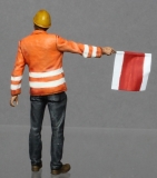 �32; Eisenbahner mit Warnflagge     FERTIGFIGUR     (Preis zuz�glich Porto)