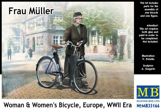 35; Frau Müller mit Fahrrad MaKo Modellbau