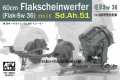 35; German Searchlight / Suchscheinwerfer 60cm and Trailer