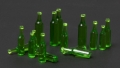 �35; Gr�ne transparente (Bier-) Flaschen