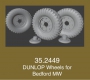 35; Wheel Set,  british Bedford MW , early hubs  (GEKKO)   WW II