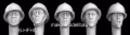 35;Heads, french steel helmets WW II