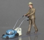 45; Man with lawnmower      BUILD AND PAINTED FIGURE