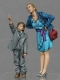 45; Young Lady and Boy    BUILD AND PAINTED FIGURE